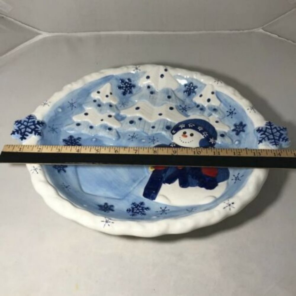 BICO China Snowman Ceramic Serving Platter Tray Christmas Holiday - Picture 9 of 10